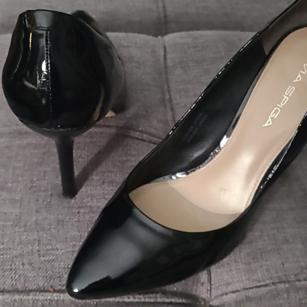 VIA SPIGA Embossed Leather Heels PUMPS 7.5 Formal Classy Career